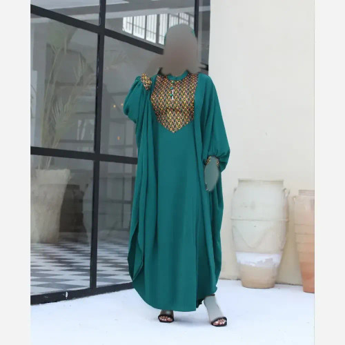 عبا طرح شیدا جنس ابروبادی و خرجکار تافته هندی سایز فری سایز 38 تا 60 رنگ سبز مشکی آبی قهوه ای