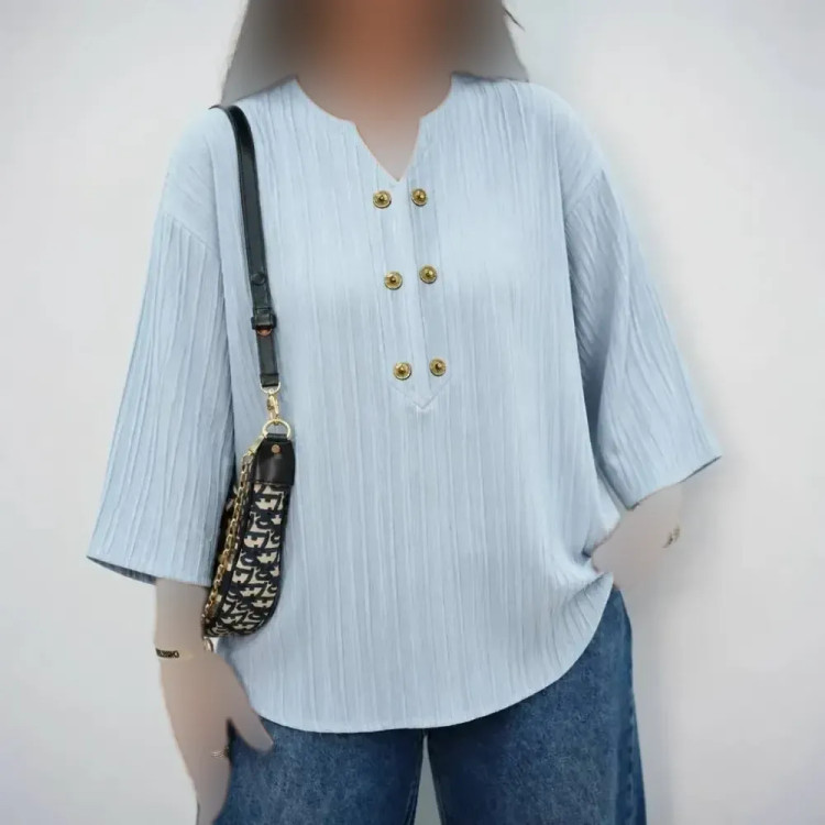 شومیز زنانه جلودکمه ایوا فری سایز رنگبندی متنوع