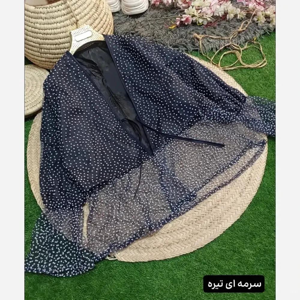 مانتو مزونی عروسکی تور اکلیلی آستردار زنانه سایز فری 38 تا 46