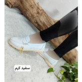 کالج طبی زنانه مدل خاویاری چرم صنعتی زیره پیو رنگ سفید و کرم سایز 38
