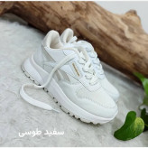 کتونی طبی لژ دار زنانه مدل ریبوک چرم صنعتی سفید مشکی کرم