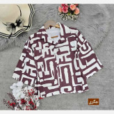 شومیز باکسی طرحدار سوفیا ژاکارد فری سایز با جیب کاربردی و نیمه کیمونو