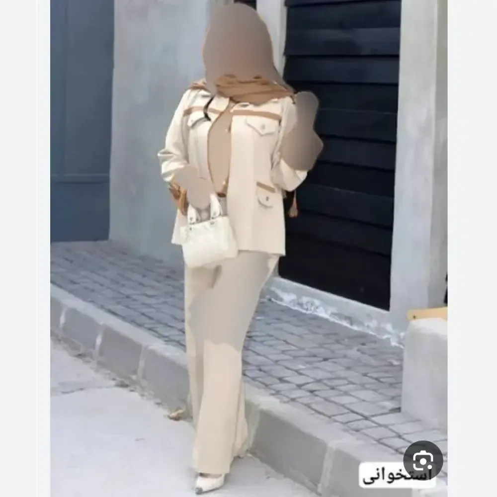 ست 2 تیکه زنانه جنس سوپرمازراتی اعلا مدل دلداده رنگ مشکی قهوه ای نسکافه ای سایز 38 تا 46 فری سایز