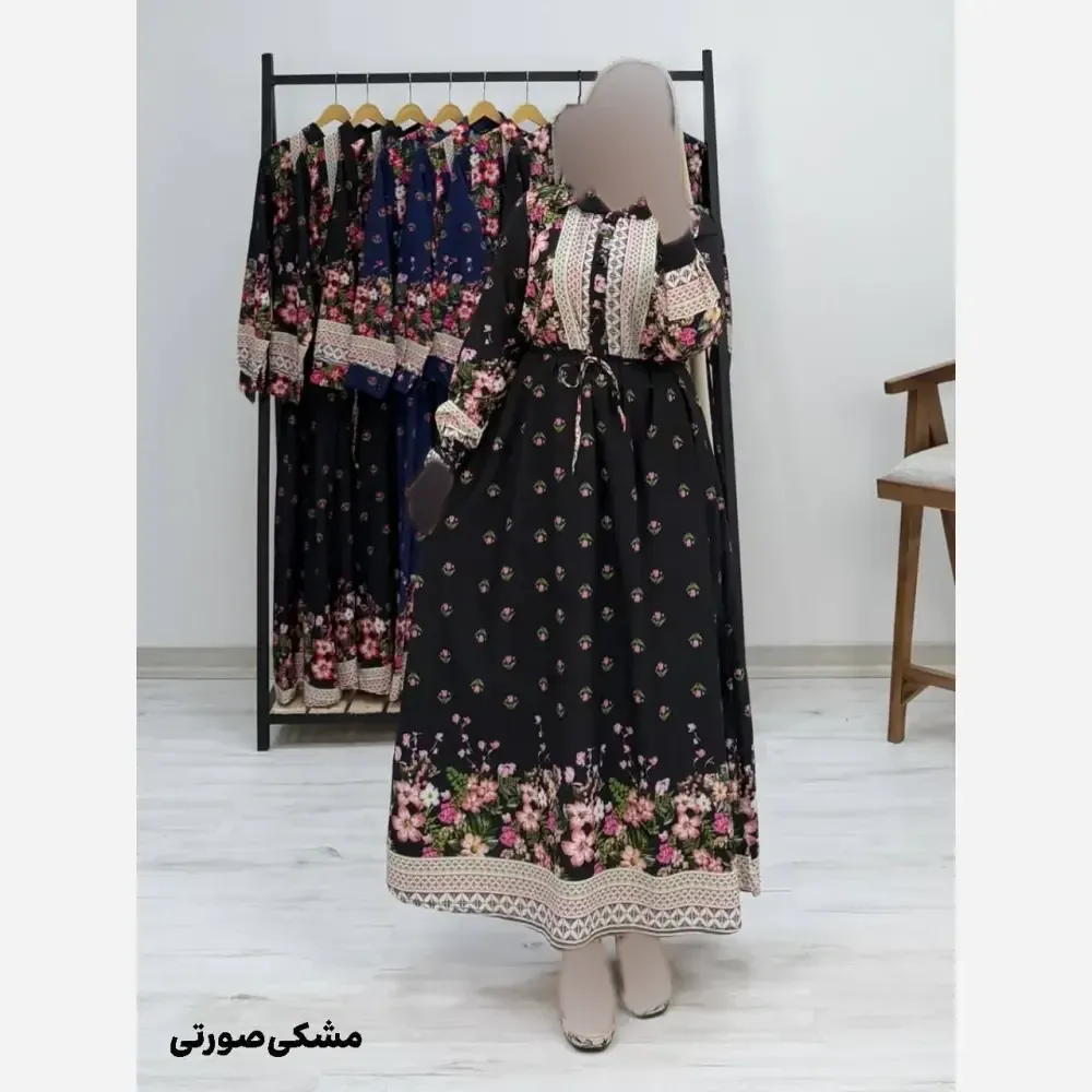 پیراهن ساحلی لاله فلور نخ درجه یک دکمه دار فری سایز