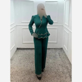 ست کت و شلوار زنانه جنس مازراتی درجه یک مروارید دوزی شده