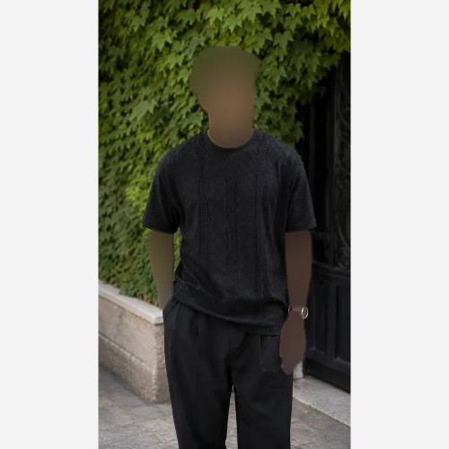 تیشرت تک مراکشی مردانه رنگ مشکی سایز XL و 2XL