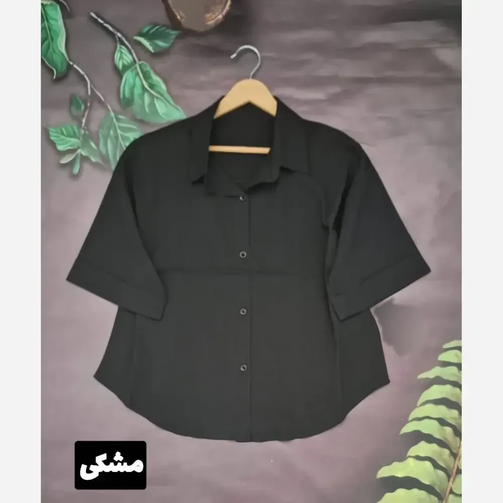 شومیز زنانه لینزی وارداتی فری سایز 38 تا 48 دکمه دار آستین پاکتی