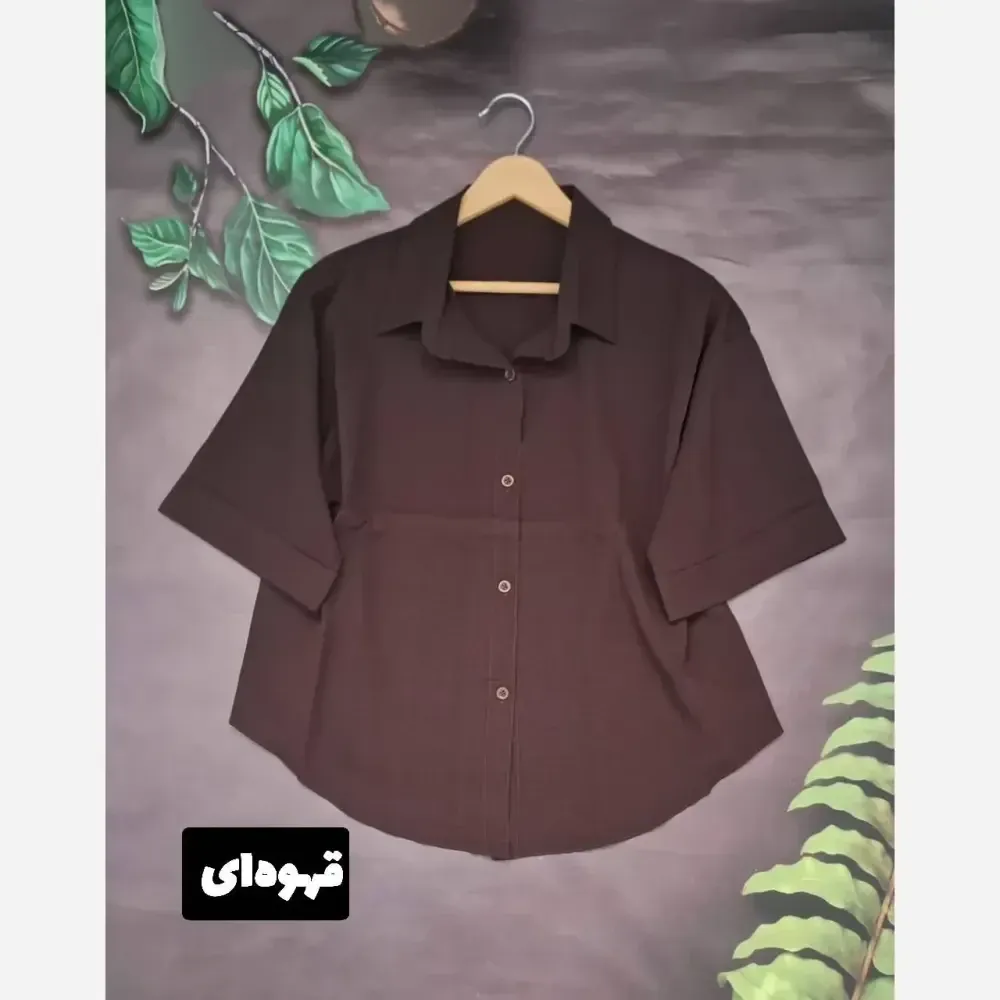 شومیز زنانه لینزی وارداتی فری سایز 38 تا 48 دکمه دار آستین پاکتی