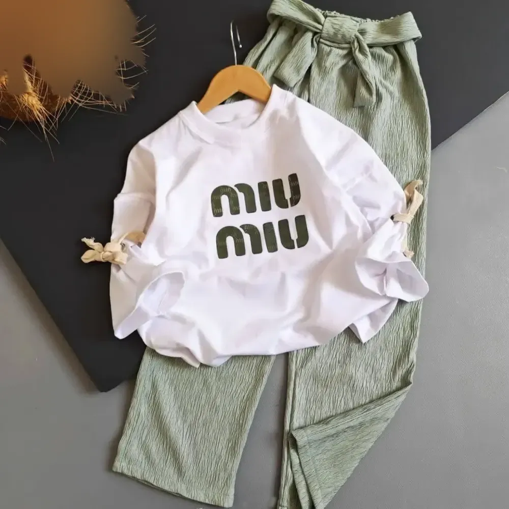 ست لباس رسپینا کراپ پنبه و شلوار بامبو درجه یک
