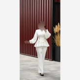 شومیز شلوار زنانه مازراتی و حریر رنگ مشکی و سفید