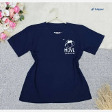 تیشرت باکسی نخ پنبه مدل MOVE طرح زیبا فری سایز