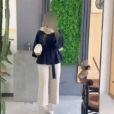 ست مانتو و شلوار زنانه جنس سوپرمازراتی درجه یک فری سایز 38 تا 46 دوخت مزونی
