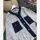ست شومیز و شلوار زنانه سوپرمازراتی و گیپور وارداتی سایز 38 تا 46