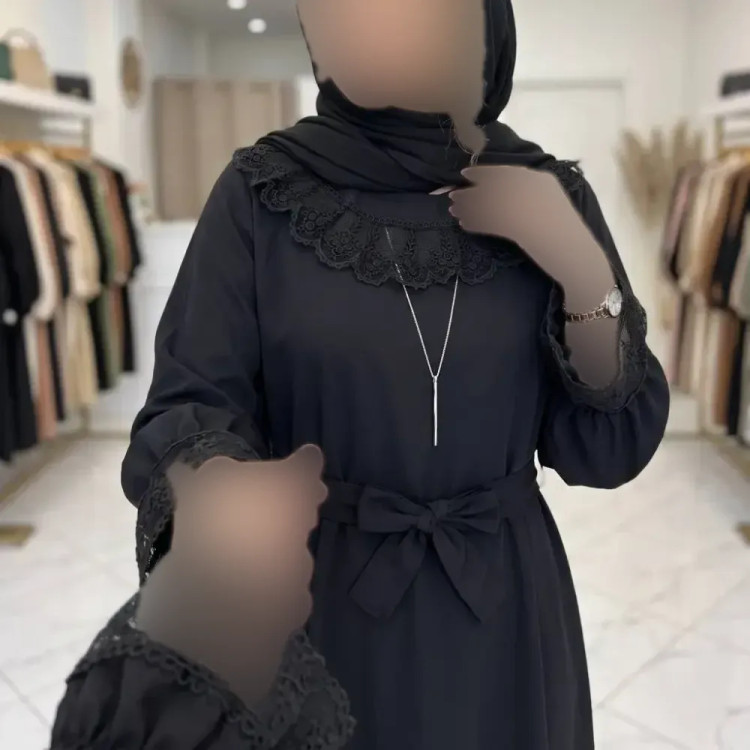 پیراهن عبایی مدل محبوبه جنس الیزه فری سایز مشکی