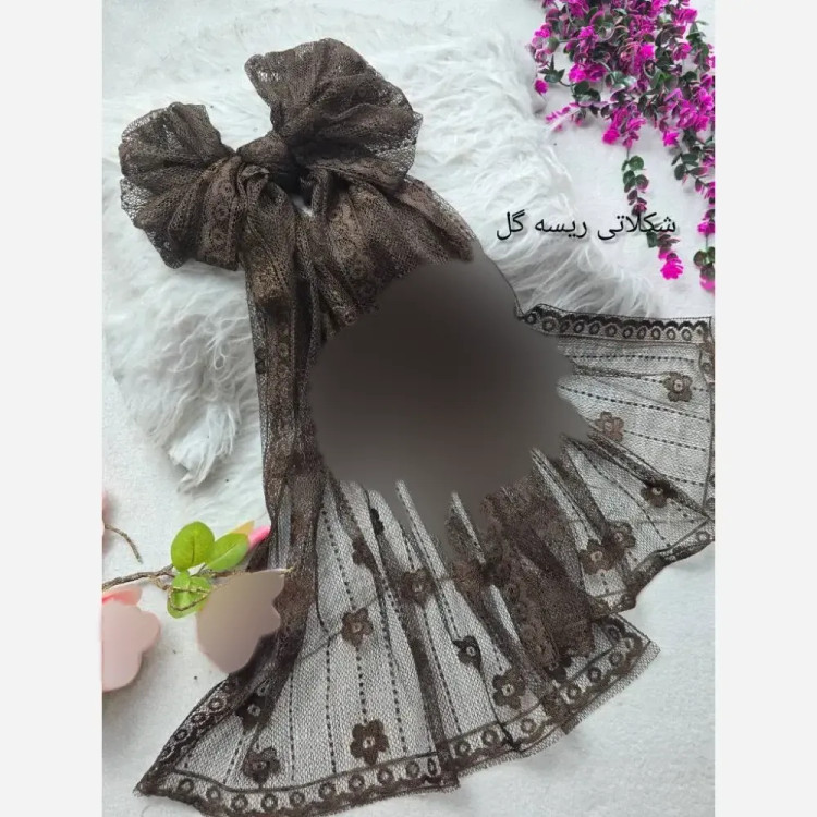 شال تور دانتل طرحدار حاشیه دار سایز 180 در 70 زنانه