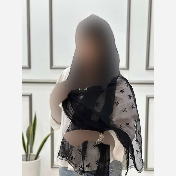 شال تور دانتل طرحدار حاشیه دار سایز 180 در 70 زنانه