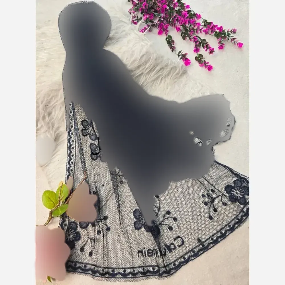 شال تور دانتل طرحدار حاشیه دار سایز 180 در 70 زنانه