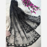 شال تور دانتل طرحدار حاشیه دار سایز 180 در 70 زنانه