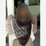 شال تور دانتل طرحدار حاشیه دار سایز 180 در 70 زنانه