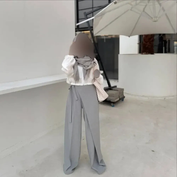 شلوار بگ زنانه مازراتی گرم بالا سایز 38 تا 46 رنگ مشکی و طوسی