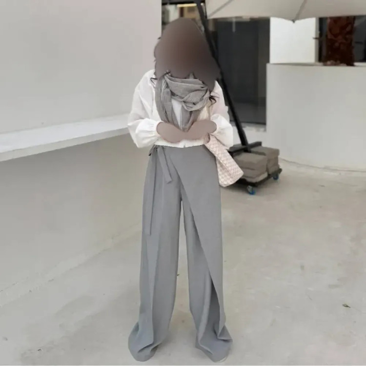 شلوار بگ زنانه مازراتی گرم بالا سایز 38 تا 46 رنگ مشکی و طوسی