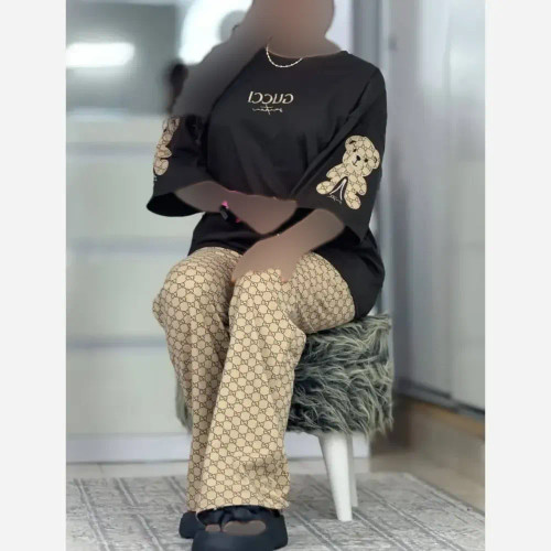 ست لویی پنبه گلکسی مشکی فری سایز 38 تا 46
