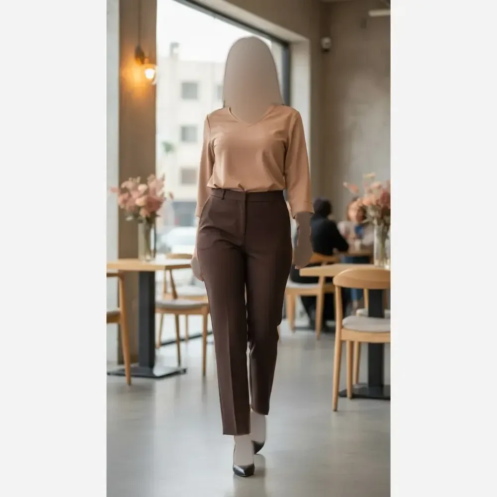 شلوار راسته اداری دمپا چاک پارچه مازراتی درجه یک سایز 40