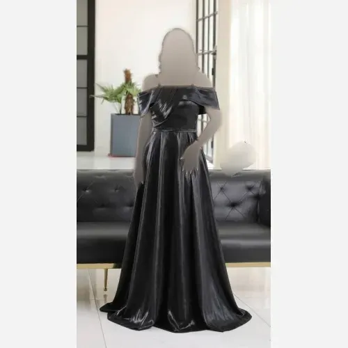 پیراهن مجلسی زنانه ساتن آمریکایی کاپدار قد 150 سایز 36 تا 46