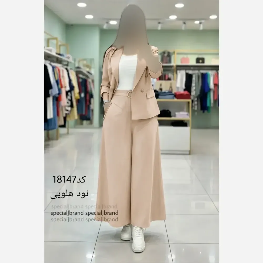 ست کت و دامن شلواری لینن سارا