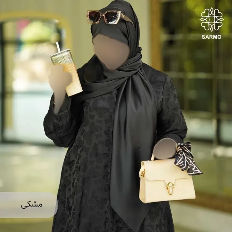 روسری ساتن ترک مشکی ابعاد 100 در 100 ضخیم و گرم بالا