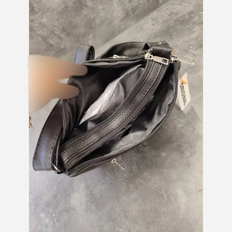 کیف دوشی اسپرت مدل چیتا چرم صنعتی رنگ مشکی ابعاد 28 در 22 سانتی متر