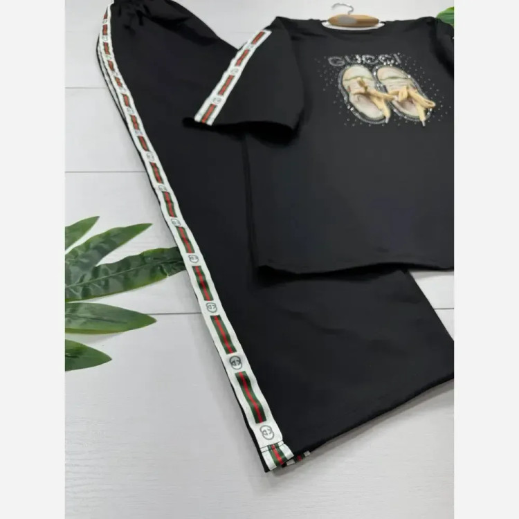 ست کتونی پنبه گلکسی درجه یک رنگ مشکی فری سایز