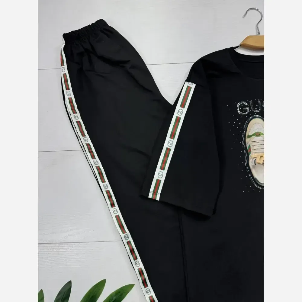 ست کتونی پنبه گلکسی درجه یک رنگ مشکی فری سایز