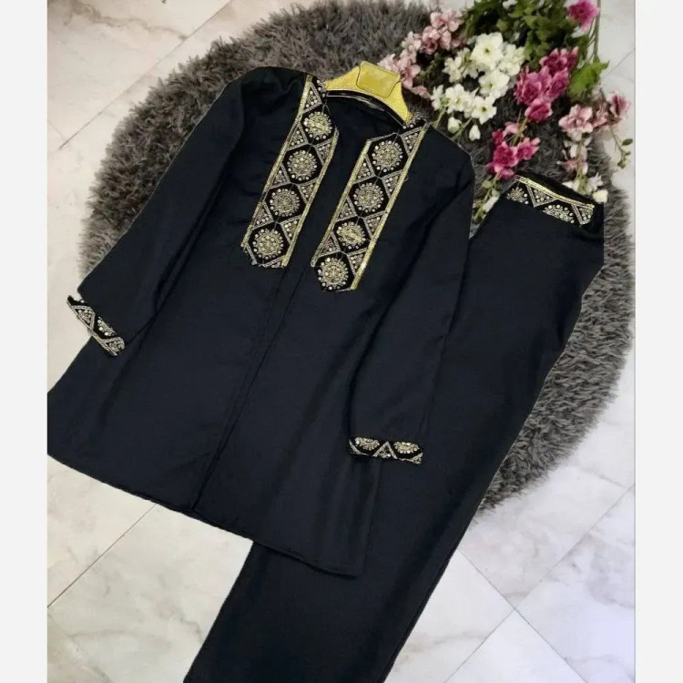 کت شلوار زنانه پرشین مکانیک رنگ نقره ای سایز فری 36 تا 46