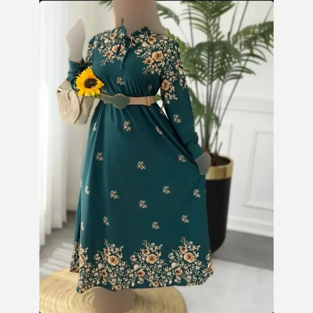 لباس ساحلی زنانه کرپ بوگاتی مدل رز فری سایز خنک