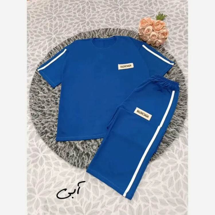 ست تیشرت شلوار تابستونی طرح BALENCIAGA جنس گلکسی فری سایز