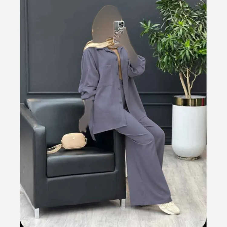 ست شومیز و شلوار زنانه جنس ایوا مدل سنبل الطیب فری سایز