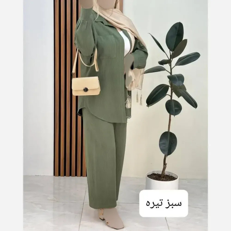 ست شومیز و شلوار زنانه جنس ایوا مدل سنبل الطیب فری سایز