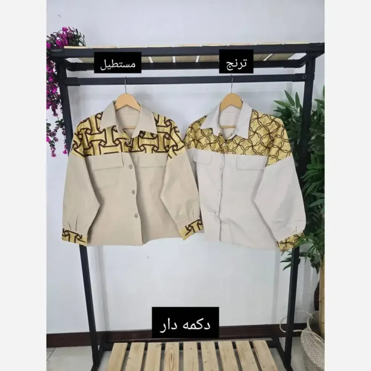 مانتو نگارین جنس کتان و خرجکار جواهر دوزی