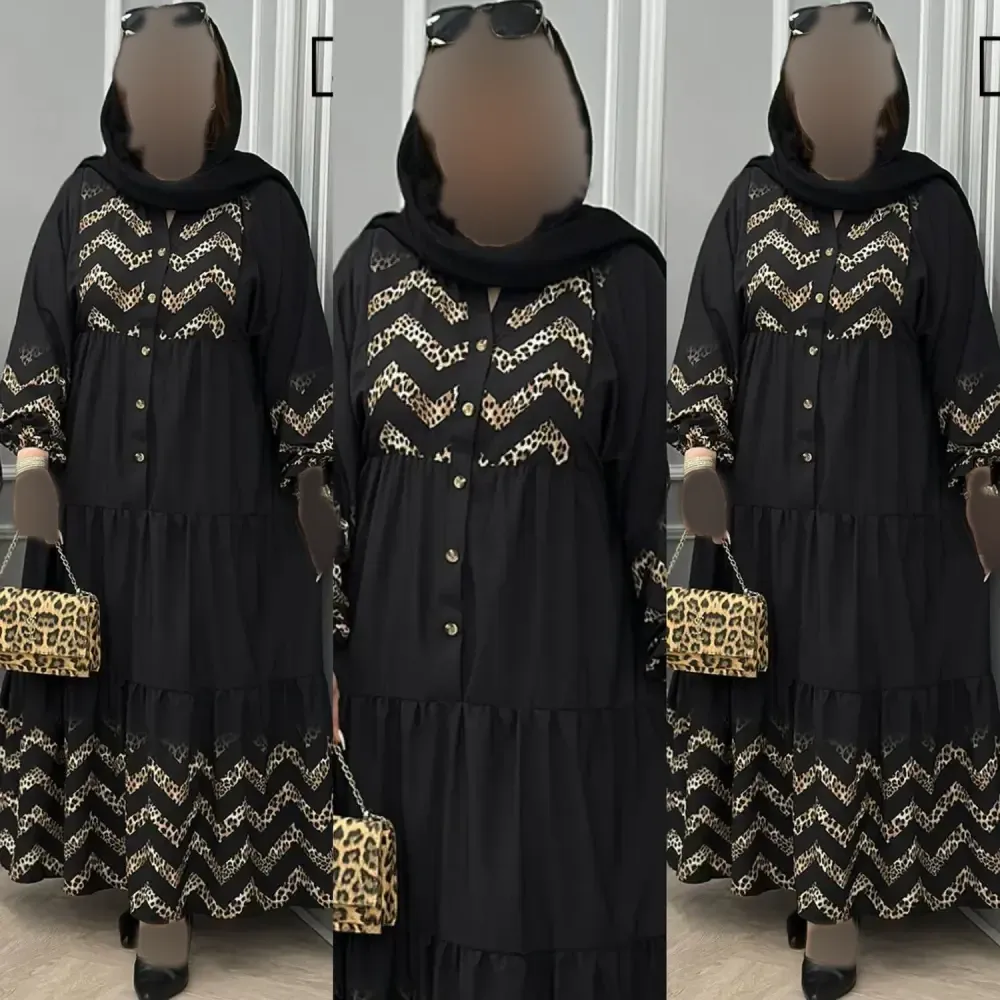 پیراهن زنانه الیزه رونیا رنگ مشکی فری سایز 38 تا 48