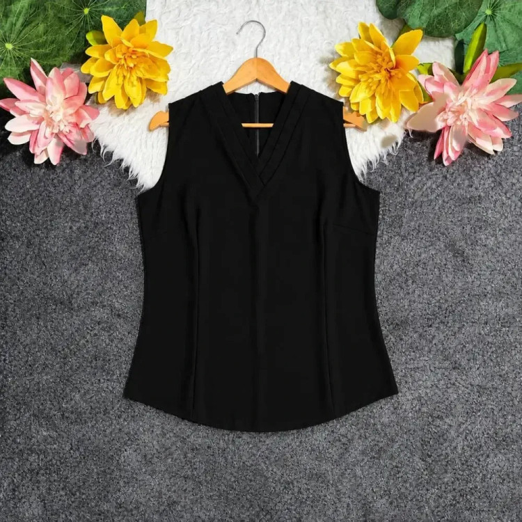 تاپ مجلسی زنانه یقه هفت الیزه درجه یک سایز 1 تا 3 رنگ مشکی و کرم