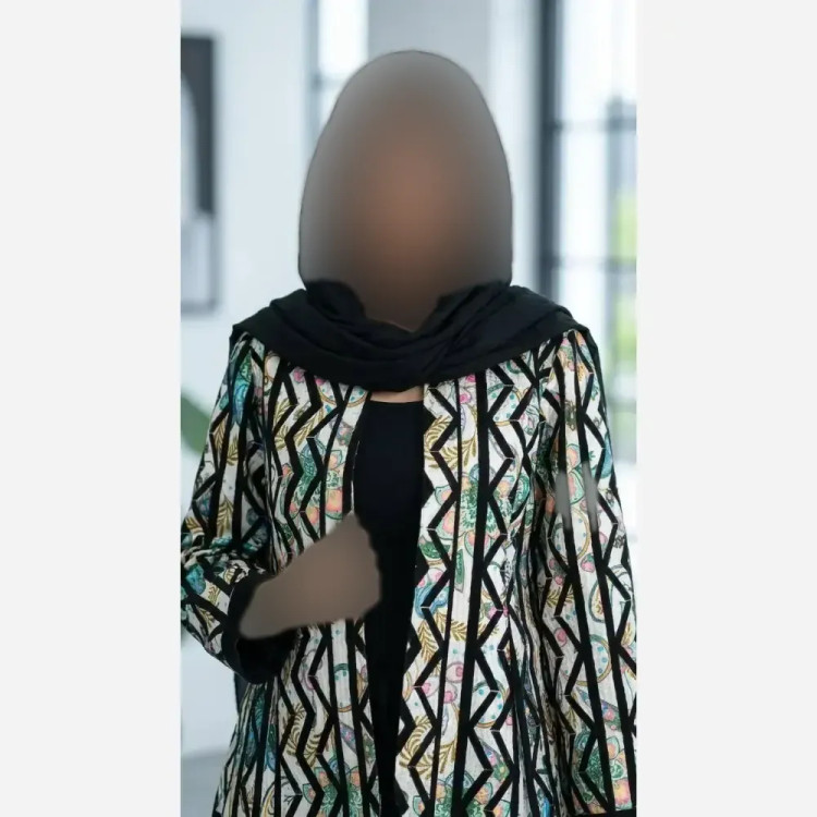 کت زنانه طرح دار جنس تافته فری سایز مجلسی و نیمه رسمی