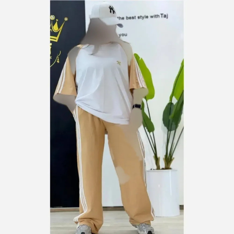 ست تیشرت و شلوار آدیداس سه خط پنبه گلکسی سایز 38 تا 46