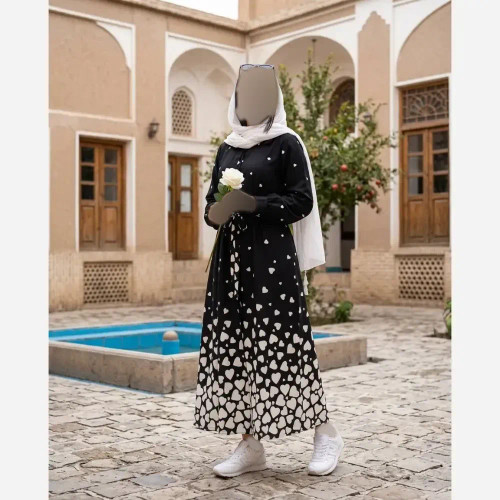 پیراهن بلند ساحلی ماکسی روزمره جانان جنس بوگاتی فری سایز