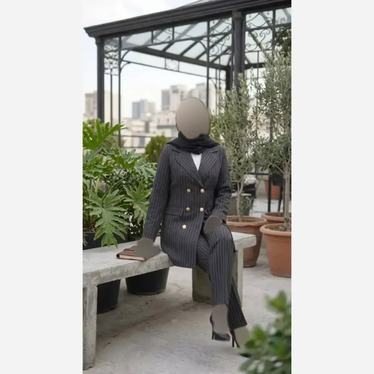 ست اداری و مجلسی زنانه مدل سارا پارچه مازراتی کجراه درجه یک