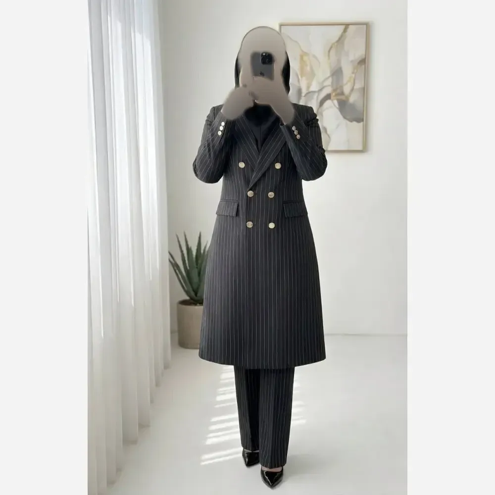 ست اداری و مجلسی زنانه مدل سارا پارچه مازراتی کجراه درجه یک