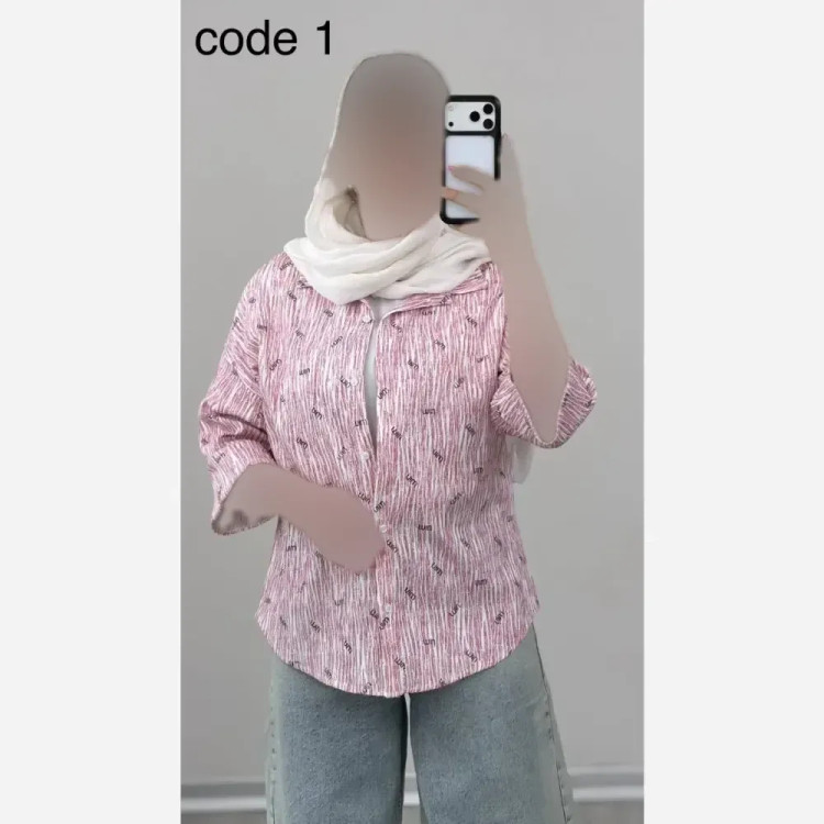 شومیز زنانه میونا جنس ینزی نگین دار طرح میو فری سایز