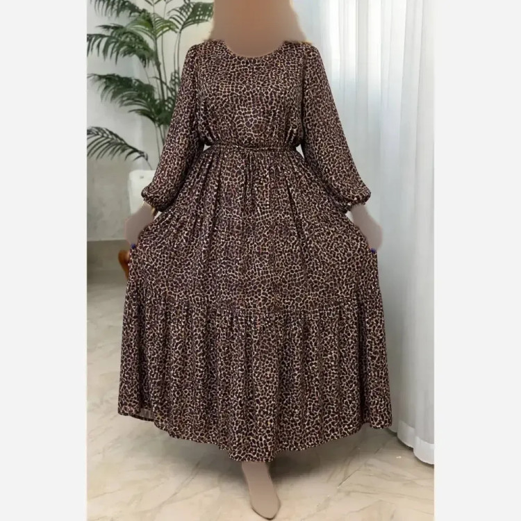 ساحلی پلنگی زنانه کرپ بوگاتی فری سایز قد 135