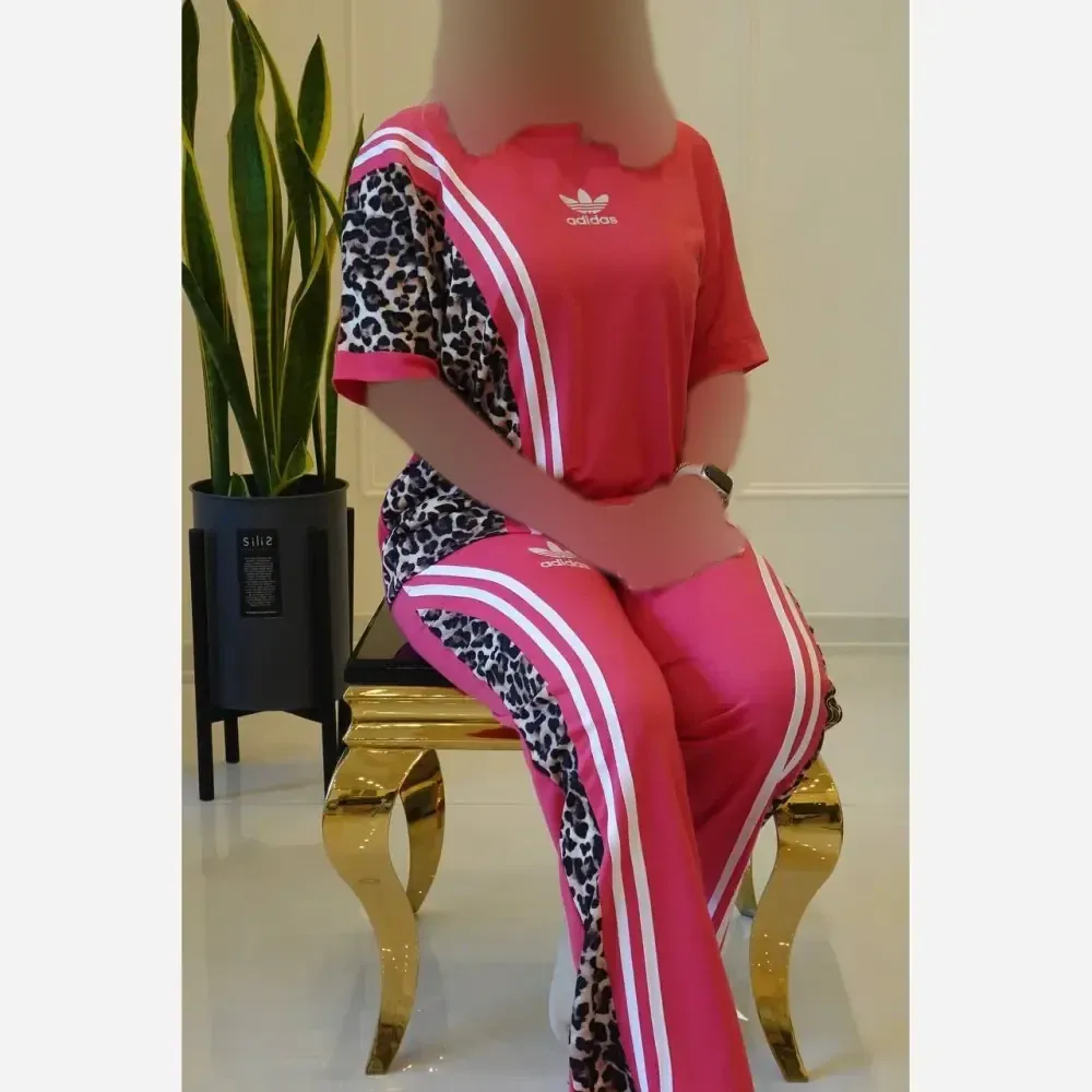 ست شلوار و تیشرت مدل ترانه جنس پنبه فری سایز