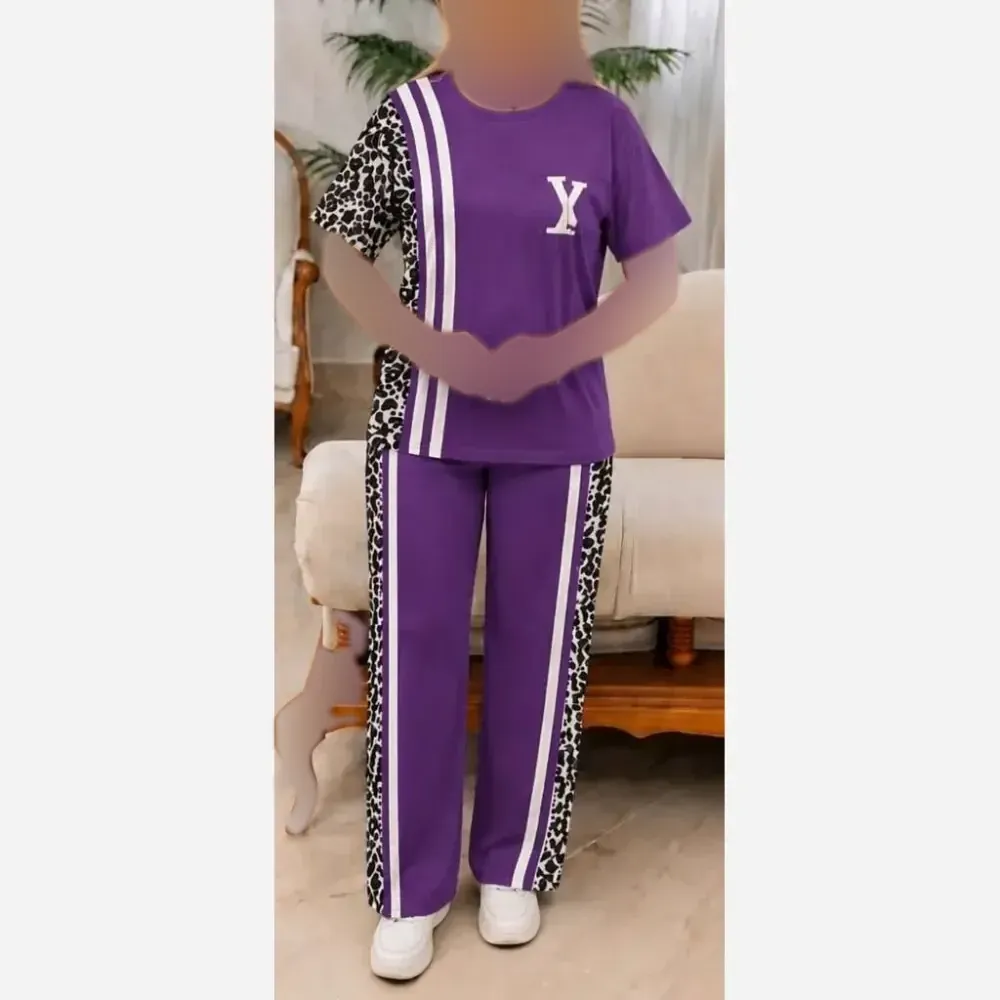 ست شلوار و تیشرت مدل ترانه جنس پنبه فری سایز